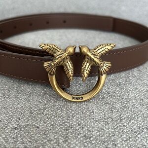 Pinko Love Birds genuine leather belt